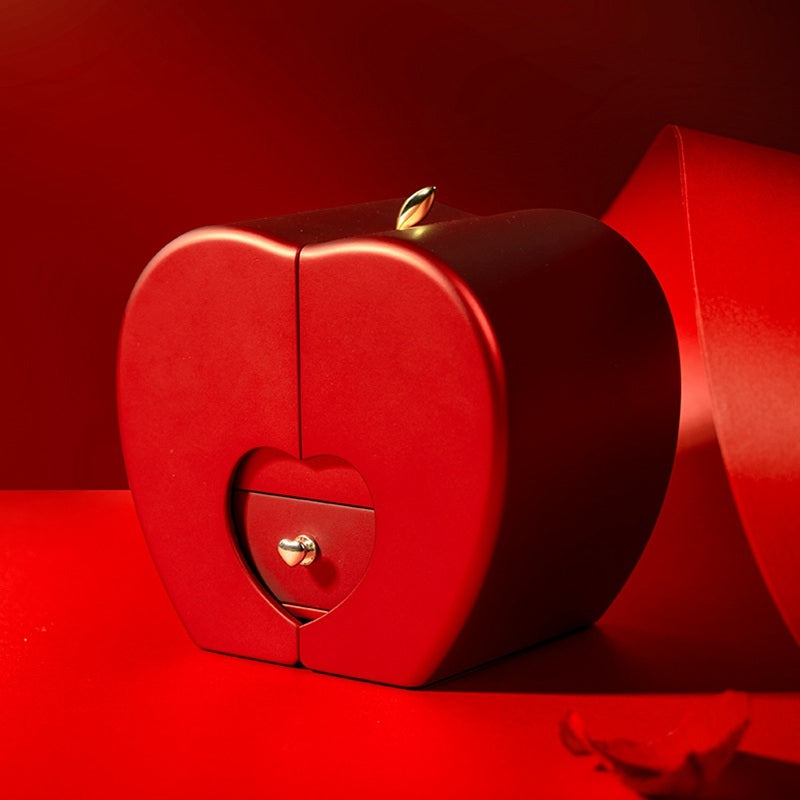 "Elegant Eternal Rose Jewelry Box – Red Apple Gift with Necklace for Valentine’s, Christmas & Mother’s Day" 🌹🎁✨ - Peaklo Quality