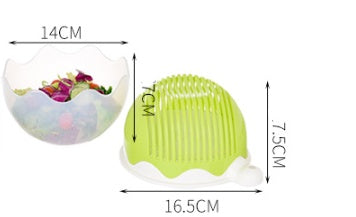 "Creative 60-Second Salad Cutter – Easy Fruit & Vegetable Chopper Bowl" 🥗✨ - Peaklo Quality