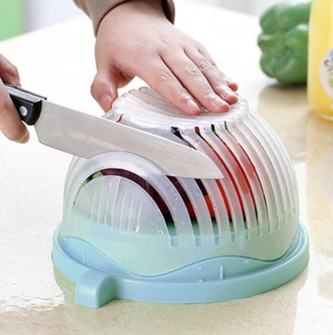 "Creative 60-Second Salad Cutter – Easy Fruit & Vegetable Chopper Bowl" 🥗✨ - Peaklo Quality