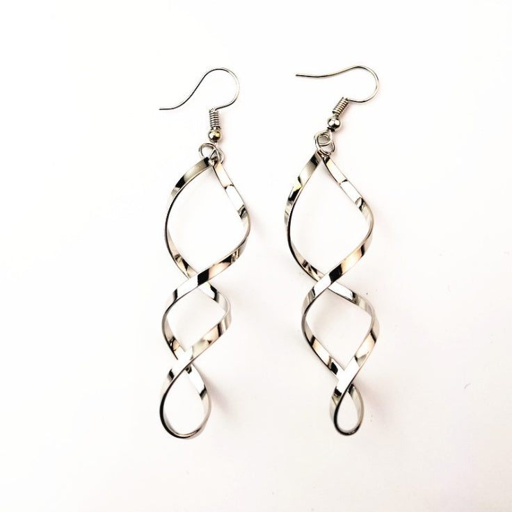 "Elegant Spiral Curved Drop Earrings – Timeless & Chic Statement Jewelry" ✨ - Peaklo Quality