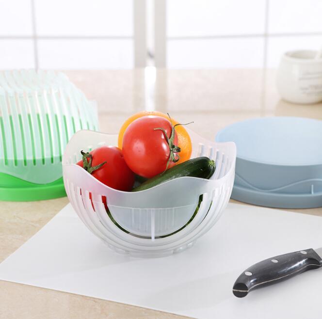 "Creative 60-Second Salad Cutter – Easy Fruit & Vegetable Chopper Bowl" 🥗✨ - Peaklo Quality