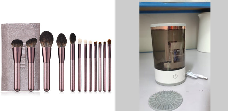 ✨ Portable Electric Makeup Brush Cleaner – Automatic USB Rechargeable Cosmetic Brush Cleaning Machine for Eyeshadow & Facial Brushes ✨ - Peaklo Quality