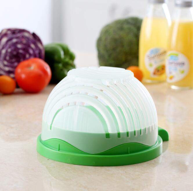 "Creative 60-Second Salad Cutter – Easy Fruit & Vegetable Chopper Bowl" 🥗✨ - Peaklo Quality