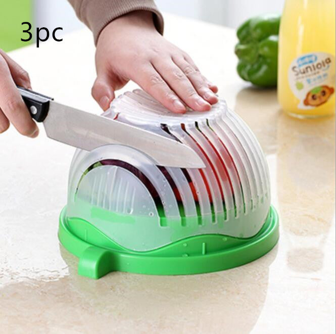 "Creative 60-Second Salad Cutter – Easy Fruit & Vegetable Chopper Bowl" 🥗✨ - Peaklo Quality