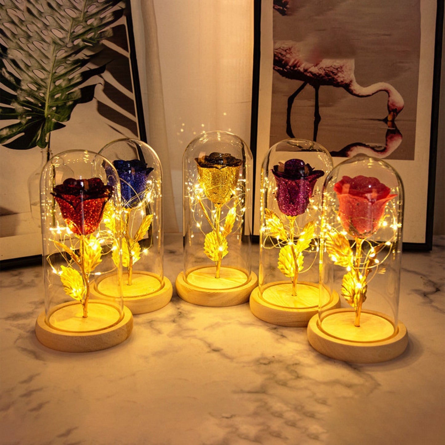 LuminaRose – Premium LED Preserved Rose in Glass Dome🌹💖 - Peaklo Quality