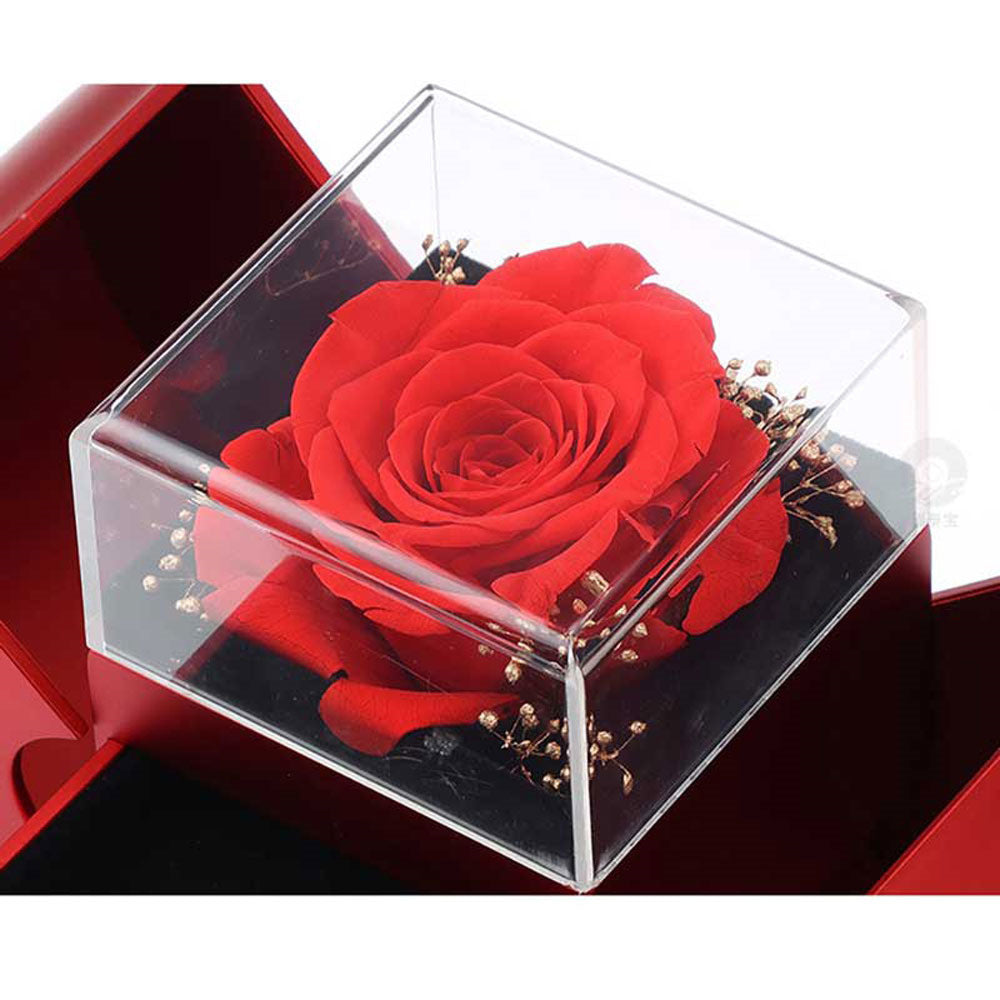 "Elegant Eternal Rose Jewelry Box – Red Apple Gift with Necklace for Valentine’s, Christmas & Mother’s Day" 🌹🎁✨ - Peaklo Quality