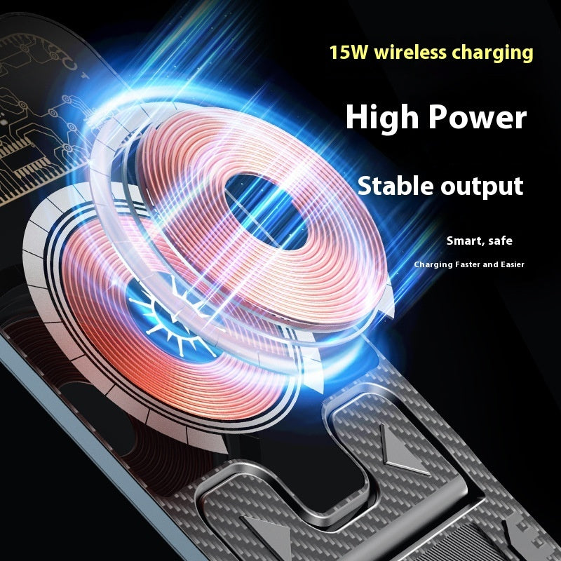 2-in-1 Wireless Phone Charger Portable Ultra-thin Foldable Bracket - Peaklo Quality