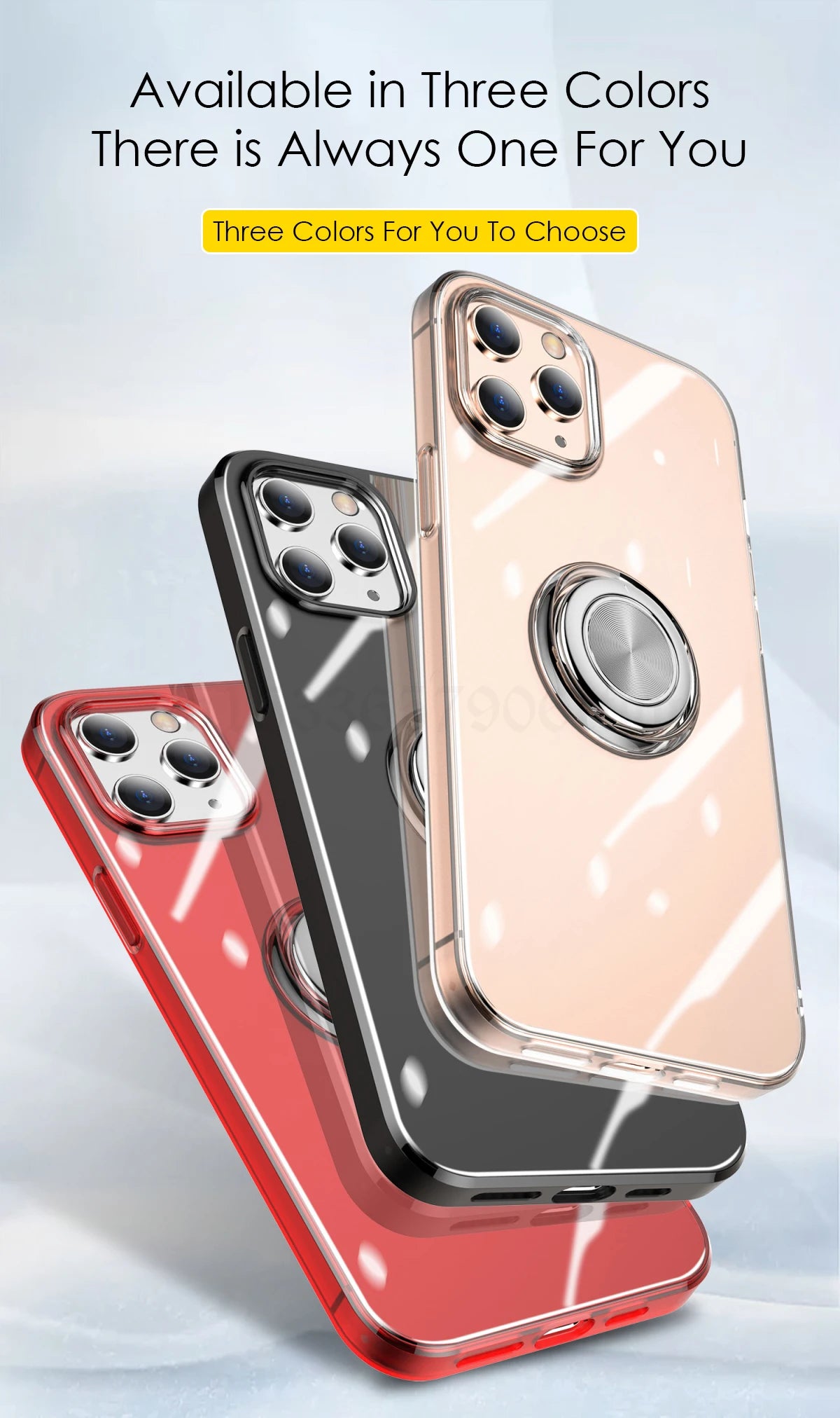 With Ring Stand Soft Transparent Case For iPhone 12 13 14 15 Pro Max Phone Cover For iPhone 7 8 Plus XR XS Max Magnetic Car Case - Peaklo Quality