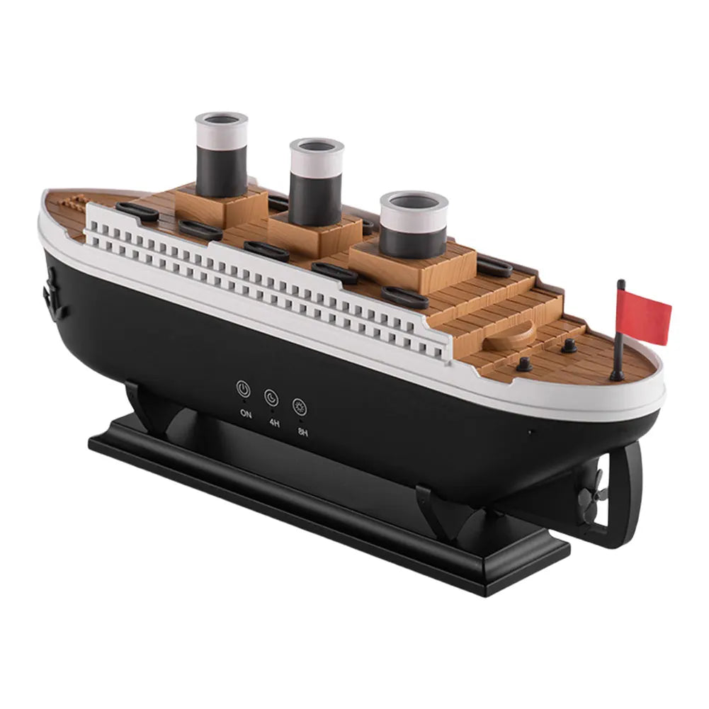 300ml Titanic Ship Model Air Humidifier Essential Oil Diffuser Jellyfish Smoke Ring Spray Aroma Diffuser Night Light for Home - Peaklo Quality