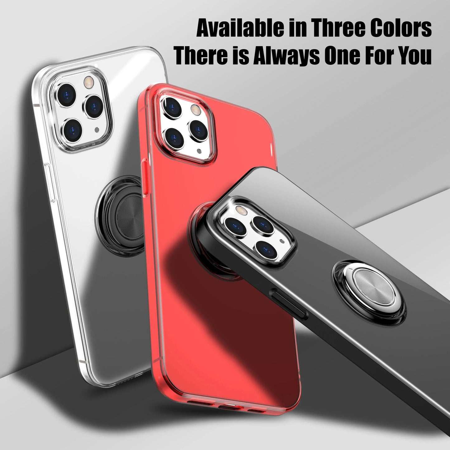 With Ring Stand Soft Transparent Case For iPhone 12 13 14 15 Pro Max Phone Cover For iPhone 7 8 Plus XR XS Max Magnetic Car Case - Peaklo Quality