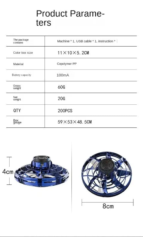 "LED Magic UFO Flying Spinner – Boomerang Mini Drone & Fidget Toy for Endless Fun!" 🚀✨ - Peaklo Quality
