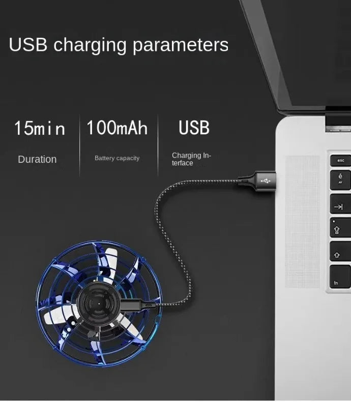 "LED Magic UFO Flying Spinner – Boomerang Mini Drone & Fidget Toy for Endless Fun!" 🚀✨ - Peaklo Quality