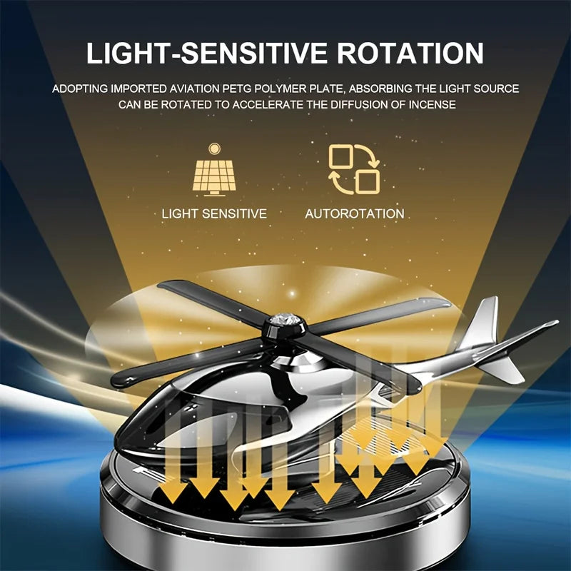 "Solar-Powered Helicopter Car Air Freshener – Long-Lasting Fragrance & Stylish Dash Trim!" 🚁✨ - Peaklo Quality
