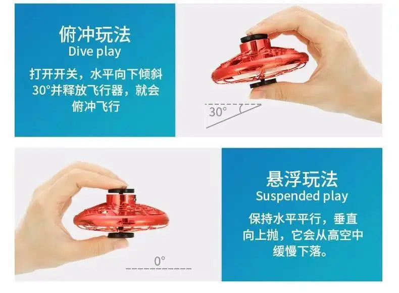 "LED Magic UFO Flying Spinner – Boomerang Mini Drone & Fidget Toy for Endless Fun!" 🚀✨ - Peaklo Quality