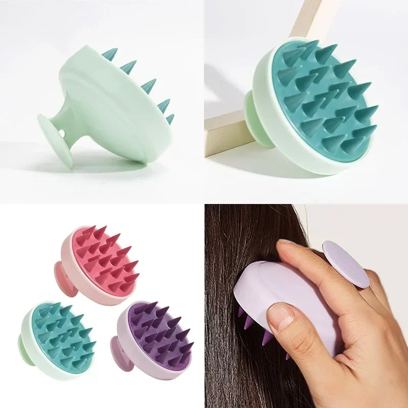 "Silicone Scalp Massage Shampoo Brush – Deep Clean & Relaxing Hair Care Tool" 💆♀️✨ - Peaklo Quality