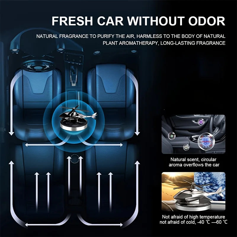 "Solar-Powered Helicopter Car Air Freshener – Long-Lasting Fragrance & Stylish Dash Trim!" 🚁✨ - Peaklo Quality