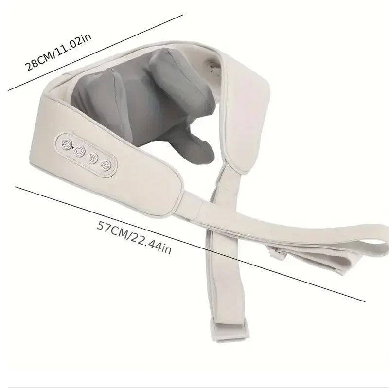 Wireless Neck Massager With Hot Compress Neck And Back Shoulder Shiatsu Kneading Massage Shawl Neck Cervical Relaxing Trapezius - Peaklo Quality