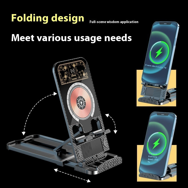 2-in-1 Wireless Phone Charger Portable Ultra-thin Foldable Bracket - Peaklo Quality