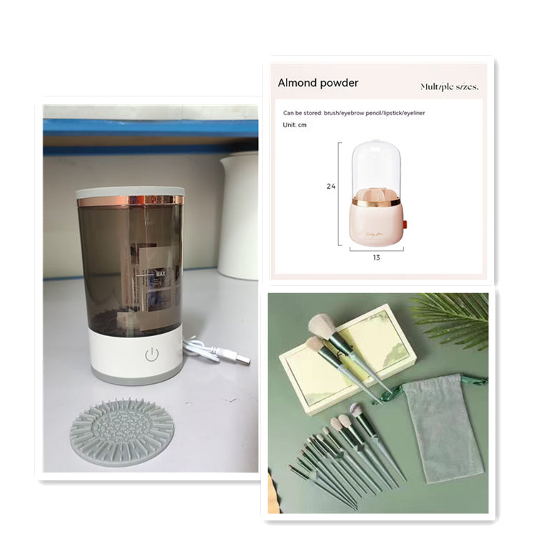 ✨ Portable Electric Makeup Brush Cleaner – Automatic USB Rechargeable Cosmetic Brush Cleaning Machine for Eyeshadow & Facial Brushes ✨ - Peaklo Quality
