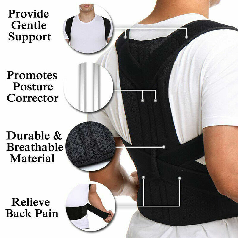 Adjustable Posture Corrector Back Brace Vest For Men Women Lumbar Shoulder Support Belt