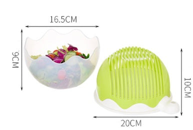 "Creative 60-Second Salad Cutter – Easy Fruit & Vegetable Chopper Bowl" 🥗✨