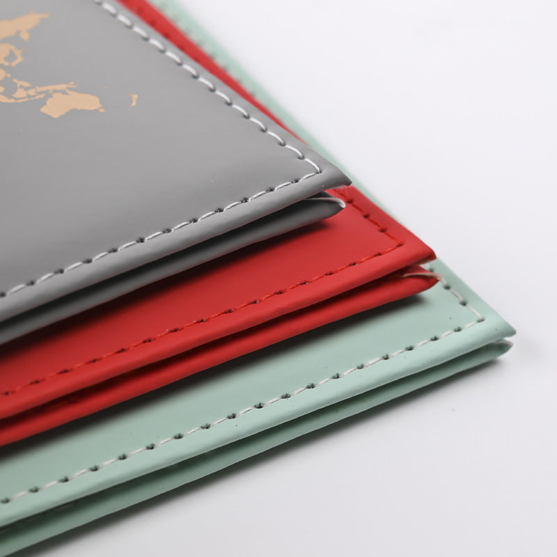 "Luxury PU Leather Map Passport Cover – Stylish & Durable Travel Wallet" ✈️🌍 - Peaklo Quality