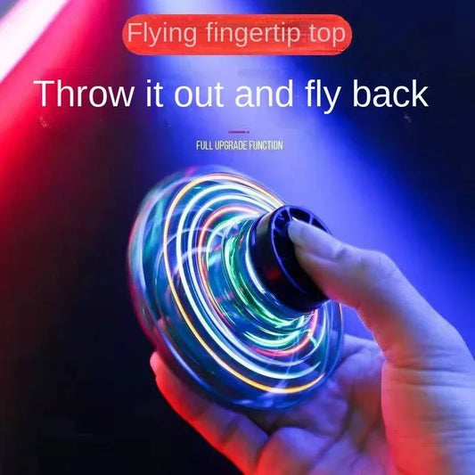 "LED Magic UFO Flying Spinner – Boomerang Mini Drone & Fidget Toy for Endless Fun!" 🚀✨