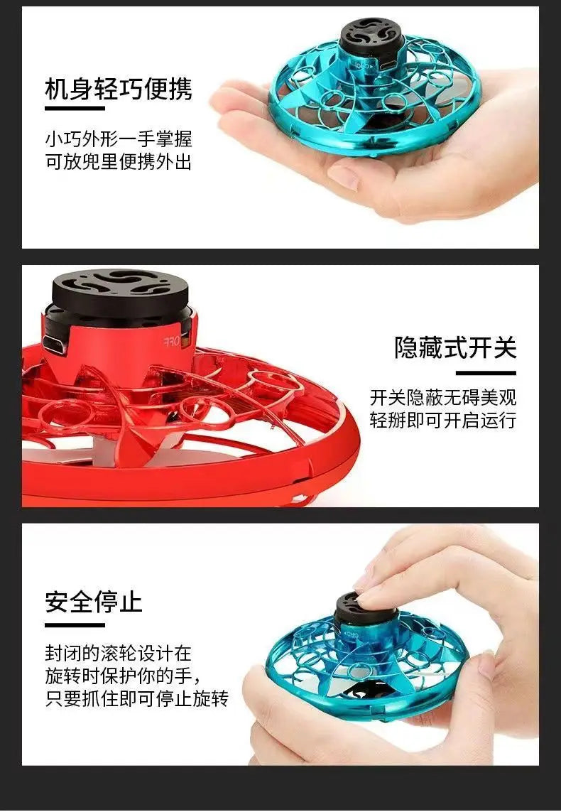 "LED Magic UFO Flying Spinner – Boomerang Mini Drone & Fidget Toy for Endless Fun!" 🚀✨