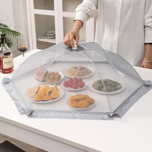 "Foldable Mesh Food Cover – Protect Your Meals from Flies & Dust!" 🏡🍽️✨