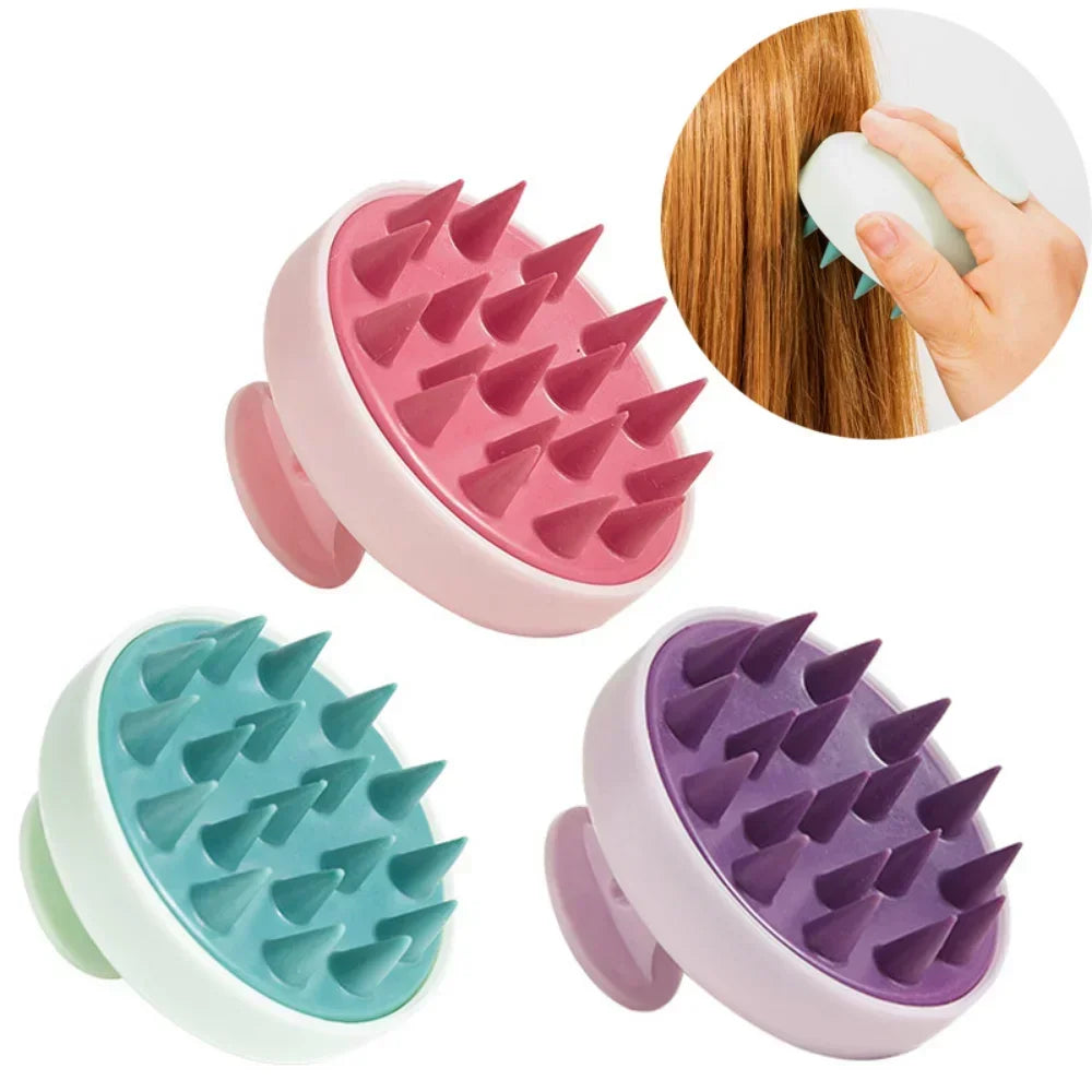 "Silicone Scalp Massage Shampoo Brush – Deep Clean & Relaxing Hair Care Tool" 💆‍♀️✨