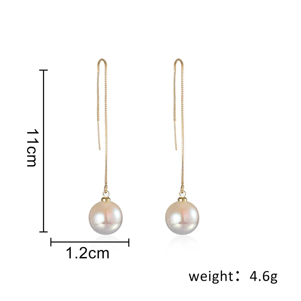 2024 Trendy Long Pearl Earrings – Elegant Floral Rhinestone Wedding Jewelry ✨