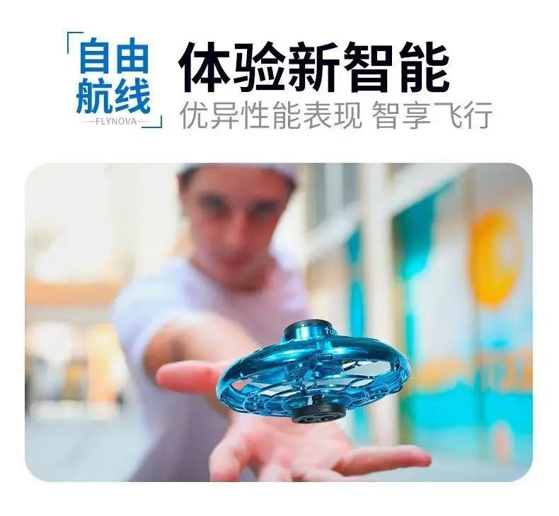 "LED Magic UFO Flying Spinner – Boomerang Mini Drone & Fidget Toy for Endless Fun!" 🚀✨