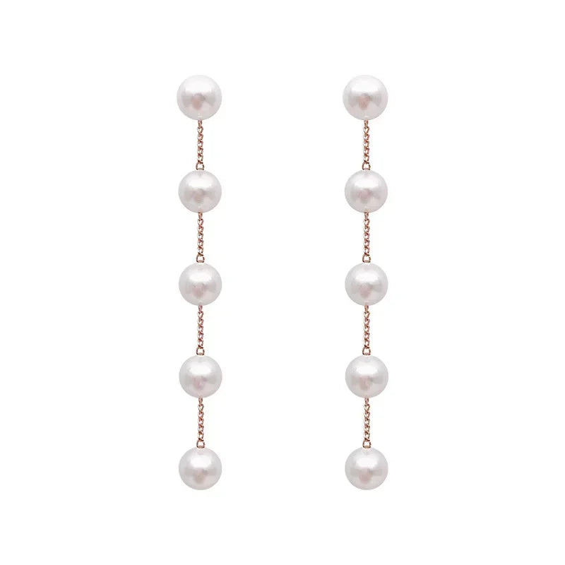 2024 Trendy Long Pearl Earrings – Elegant Floral Rhinestone Wedding Jewelry ✨