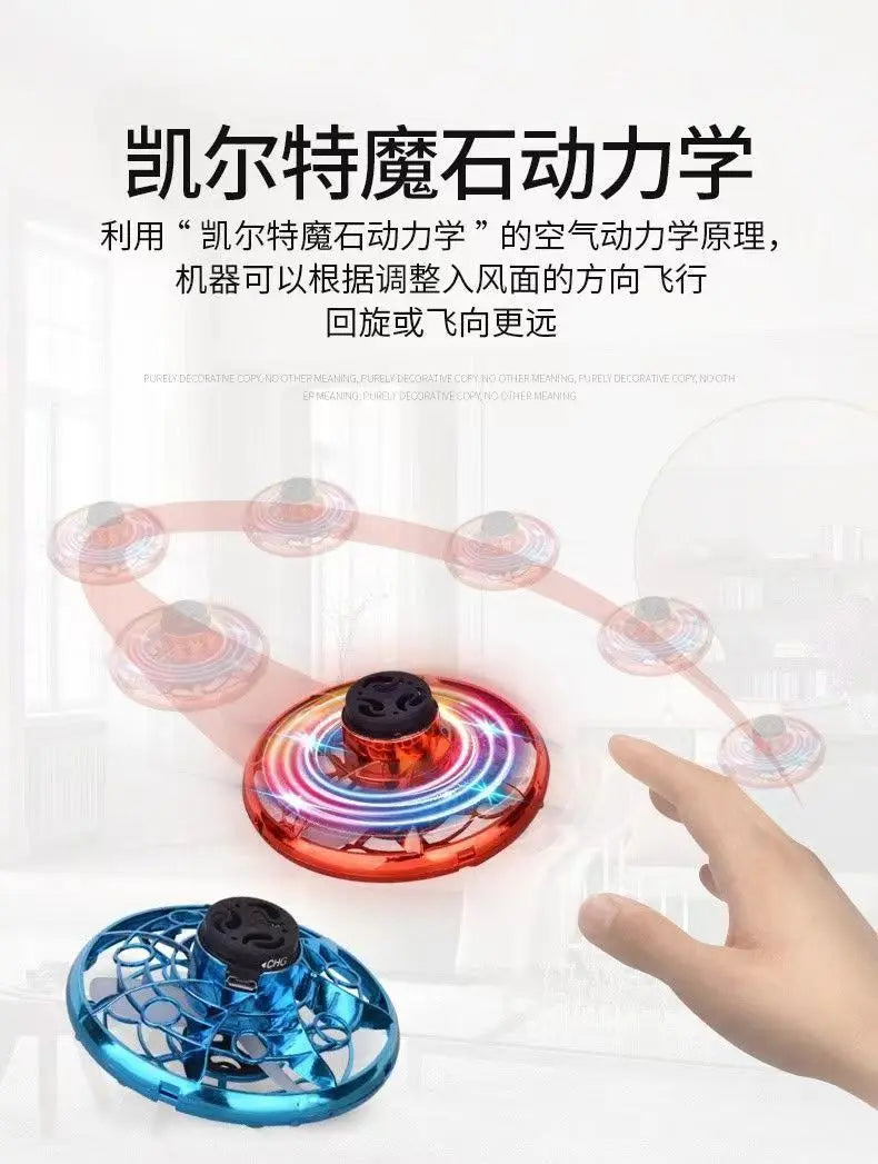 "LED Magic UFO Flying Spinner – Boomerang Mini Drone & Fidget Toy for Endless Fun!" 🚀✨