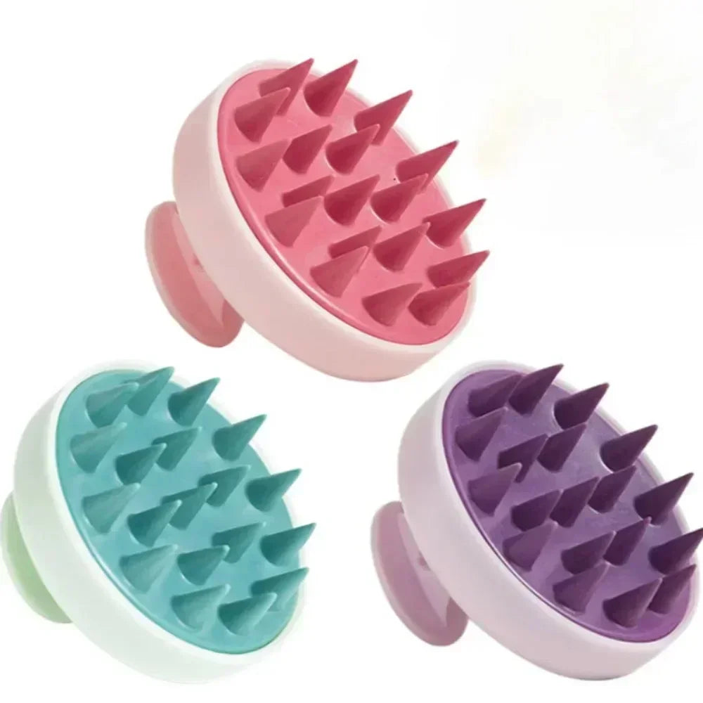 "Silicone Scalp Massage Shampoo Brush – Deep Clean & Relaxing Hair Care Tool" 💆‍♀️✨