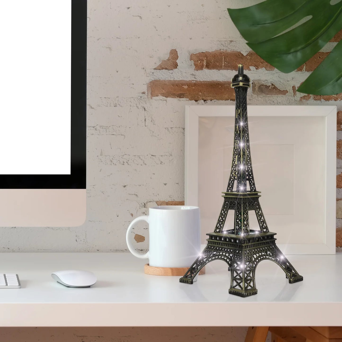 Led Light Paris Eiffel Tower Wedding Decoration Architecture Metal Crafts Vintage Model Desktop Decoration Travel Souvenirs - Peaklo Quality