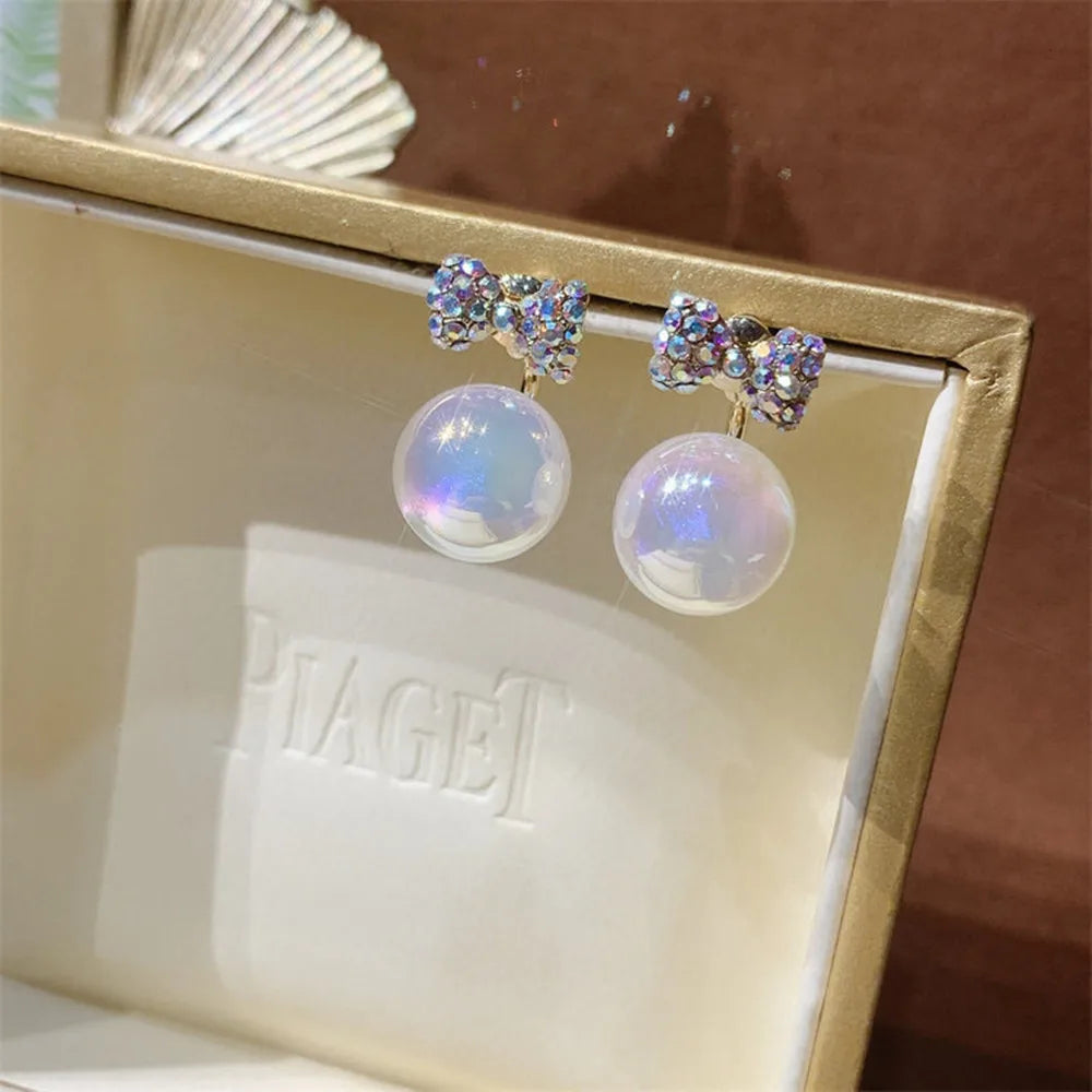 2024 Trendy Long Pearl Earrings – Elegant Floral Rhinestone Wedding Jewelry ✨