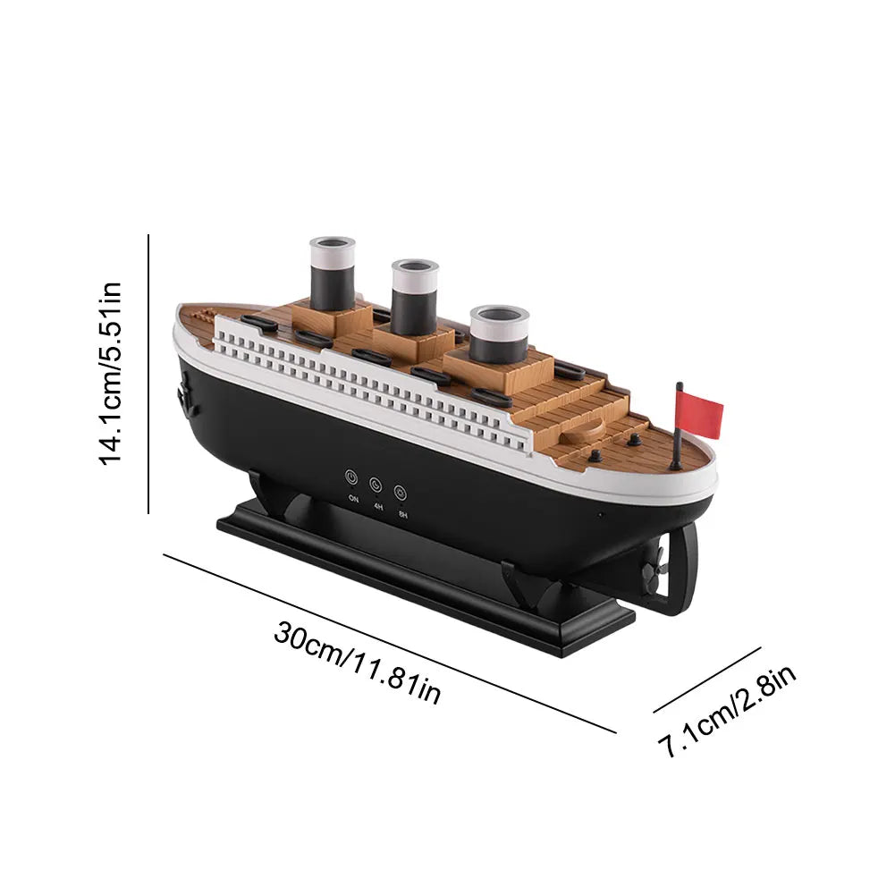 300ml Titanic Ship Model Air Humidifier Essential Oil Diffuser Jellyfish Smoke Ring Spray Aroma Diffuser Night Light for Home