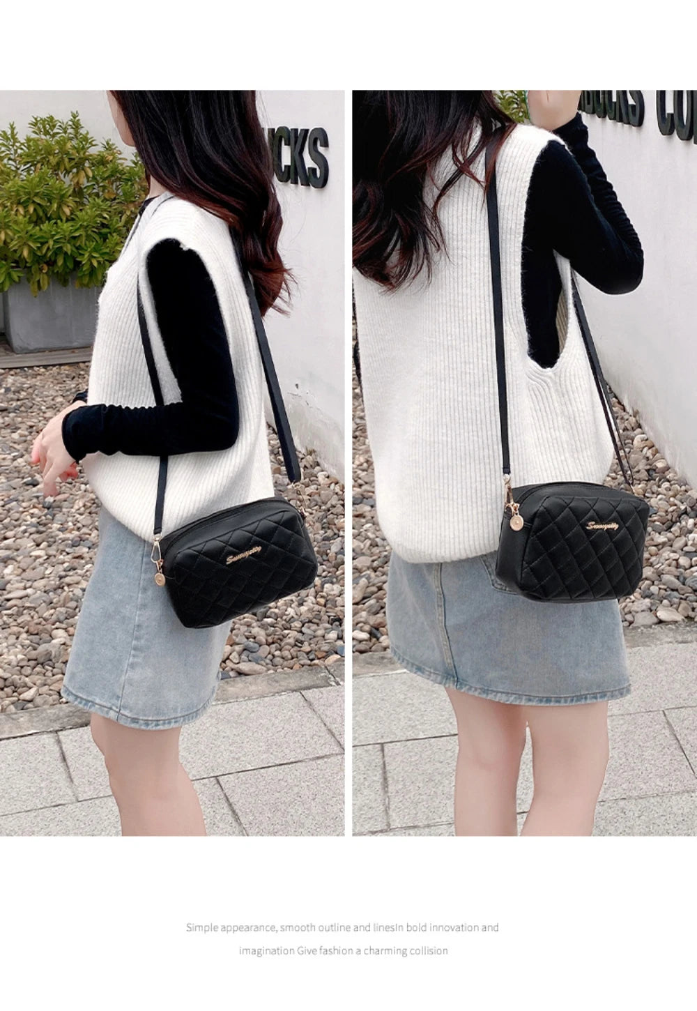 "2024 Trendy Tassel Small Messenger Bag – Elegant Lingge Embroidery Crossbody for Women" ✨👜