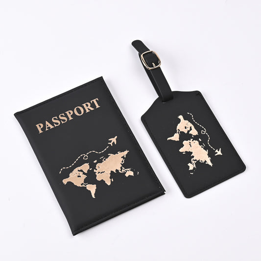 "Luxury PU Leather Map Passport Cover – Stylish & Durable Travel Wallet" ✈️🌍