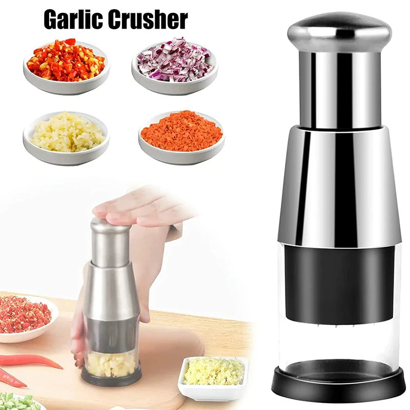 "Manual Garlic Crusher & Vegetable Chopper – Easy Press Kitchen Gadget for Effortless Chopping" 🧄🔪